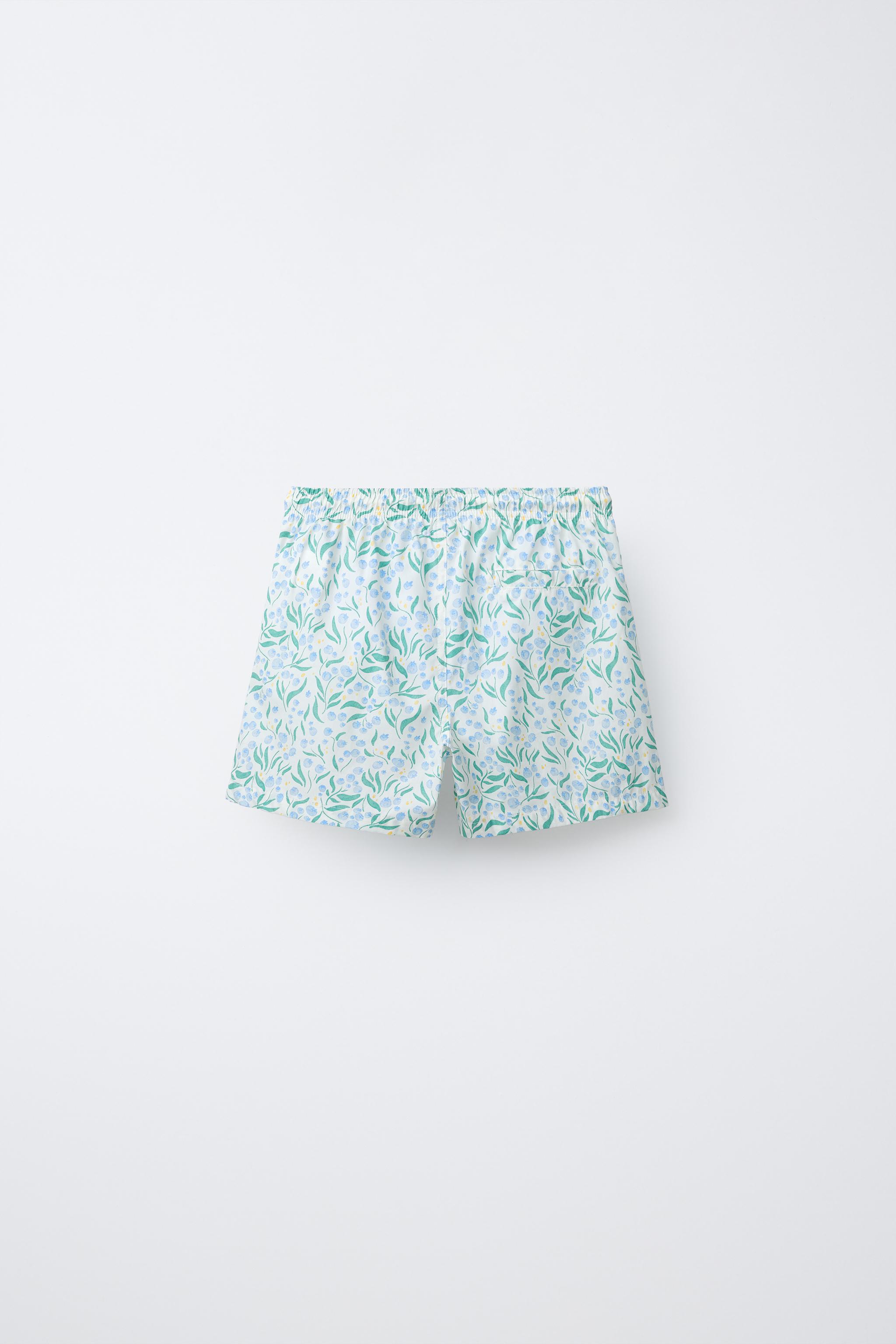 6-14 ANS/ SHORT DE BAIN À IMPRIMÉ FEUILLES